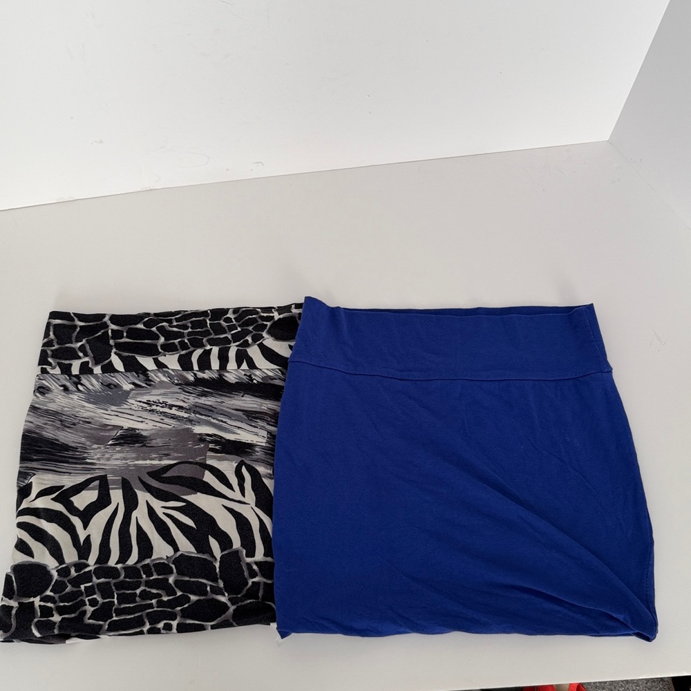 Brat Star Black and White Animal Print Skirt Size M